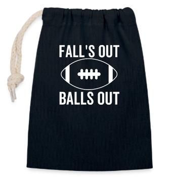 Fall's Out Balls Out - Verschließbarer Geschenkbeutel aus Baumwolle (14x20cm) - Navy - Vorne