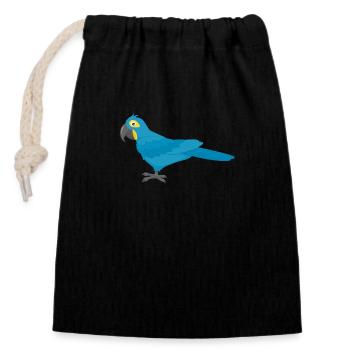 Hyacinth Macaw - Closable cotton gift bag (14x20cm) - black - Front