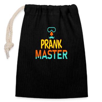 Prank Master Streich April April - Verschließbarer Geschenkbeutel aus Baumwolle (14x20cm) - Schwarz - Vorne
