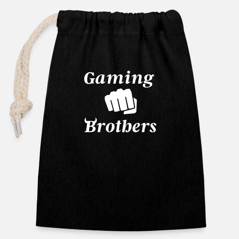 Gaming Brothers - Closable cotton gift bag (14x20cm) - black