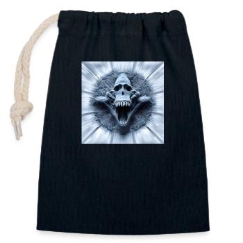 Affenschädel, Monkey Skull, Schädel, Digital Art - Closable cotton gift bag (14x20cm) - navy - Front
