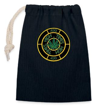 High Times - Closable cotton gift bag (14x20cm) - navy - Front