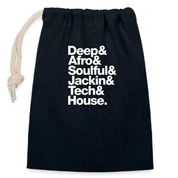 Deep Afro Soulful Jackin Tech House - Closable cotton gift bag (14x20cm) - navy - Front