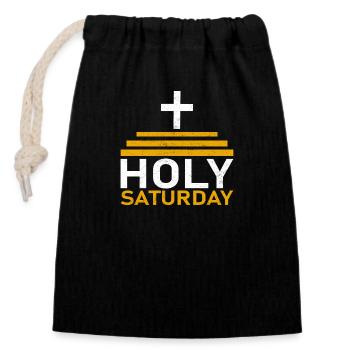 Holy Saturday - Closable cotton gift bag (14x20cm) - black - Front