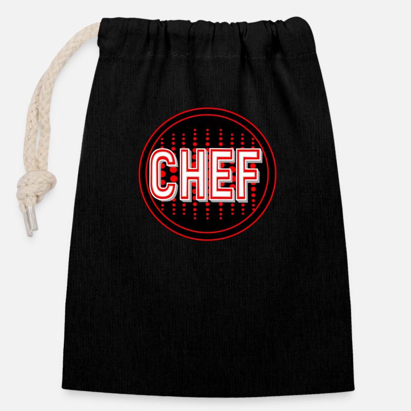 Chef avec un beau parcours - Sac cadeau en coton avec cordon (14 x 20 cm) - noir