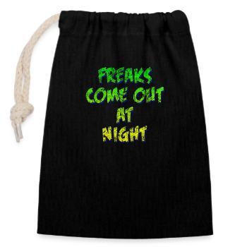 Freaks come out at Night grunge - Closable cotton gift bag (14x20cm) - black - Front