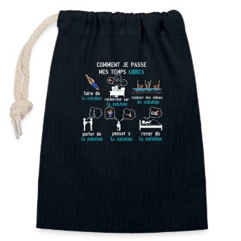 temps libre natation cadeau natation - Sac cadeau en coton avec cordon (14 x 20 cm) - bleu marine - Devant