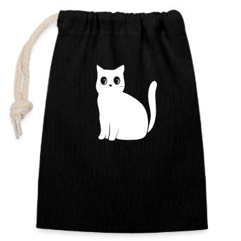 Cartoon Anime Cat Animal - Closable cotton gift bag (14x20cm) - black - Front