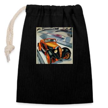 Car hot - Verschließbarer Geschenkbeutel aus Baumwolle (14x20cm) - Schwarz - Vorne