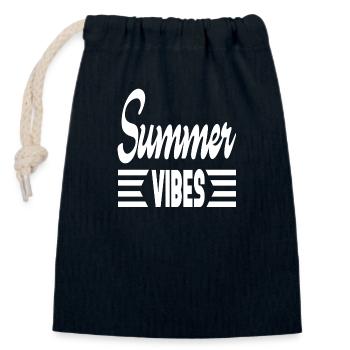 Summer Vibes - Verschließbarer Geschenkbeutel aus Baumwolle (14x20cm) - Navy - Vorne