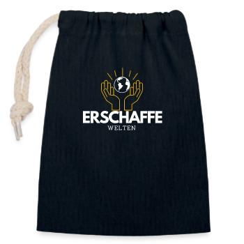 Erschaffe Welten - Verschließbarer Geschenkbeutel aus Baumwolle (14x20cm) - Navy - Vorne