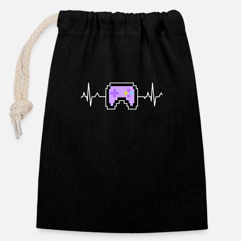 Contrôleur - Sac cadeau en coton avec cordon (14 x 20 cm) - noir