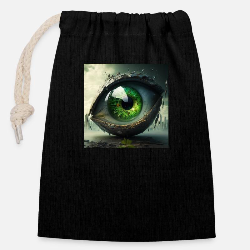 Fantasy Eye Gift - Closable cotton gift bag (14x20cm) - black