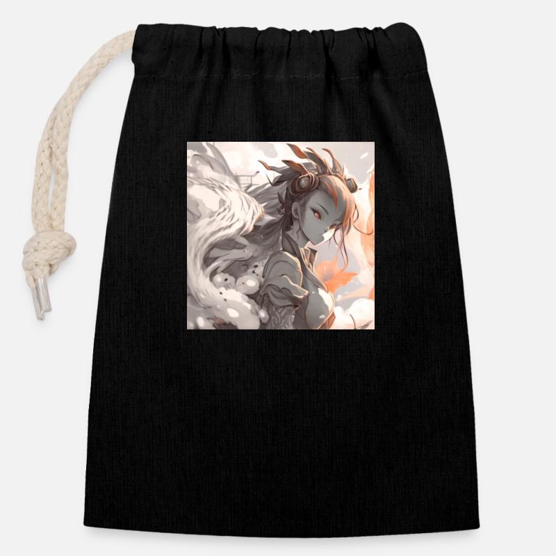Pastel animé sasuké - Sac cadeau en coton avec cordon (14 x 20 cm) - noir