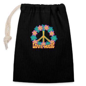 Hippy - Closable cotton gift bag (14x20cm) - black - Front