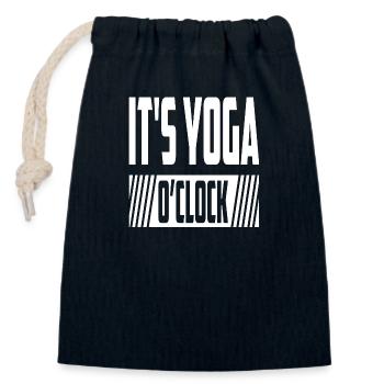 It´s Yoga o´clock - Verschließbarer Geschenkbeutel aus Baumwolle (14x20cm) - Navy - Vorne