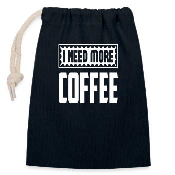 I Need More Coffee - Verschließbarer Geschenkbeutel aus Baumwolle (14x20cm) - Navy - Vorne