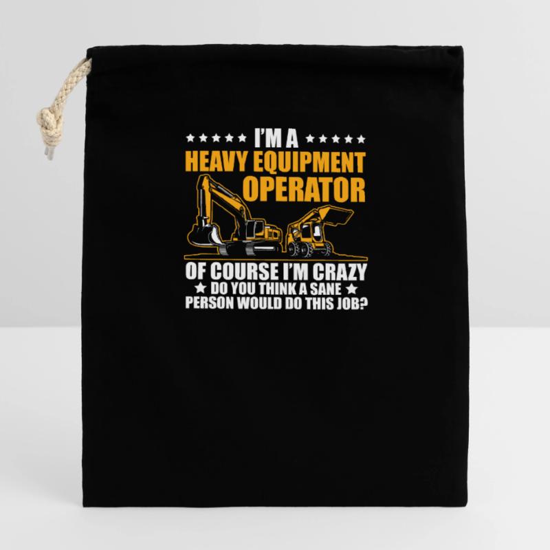 Construction machinery operator Excavator driver Excavator driver Construction workers Closable cotton gift bag (14x20cm)