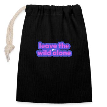 Leave the wild alone - Closable cotton gift bag (14x20cm) - black - Front