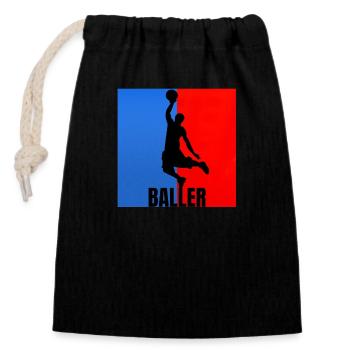 DESIGN BLEU ROUGE BALLER - Sac cadeau en coton avec cordon (14 x 20 cm) - noir - Devant