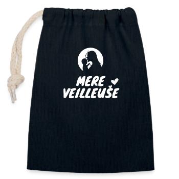 Mère veilleuse tendre - Sac cadeau en coton avec cordon (14 x 20 cm) - bleu marine - Devant