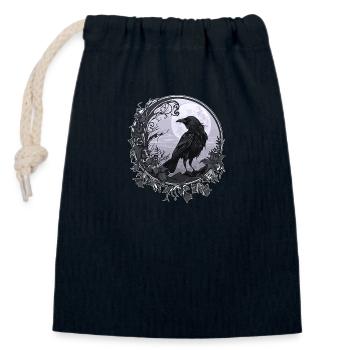 Raven Crow - Closable cotton gift bag (14x20cm) - navy - Front