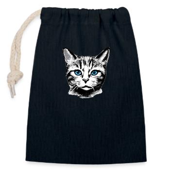 Katze Hauskatze Kater Katzenhaar Haustier Kätzchen - Verschließbarer Geschenkbeutel aus Baumwolle (14x20cm) - Navy - Vorne