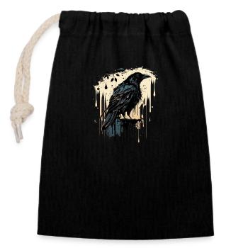 The Crow - Closable cotton gift bag (14x20cm) - black - Front