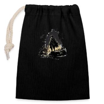 cowboy - Closable cotton gift bag (14x20cm) - black - Front