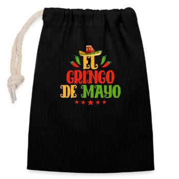 El Gringo De Mayo Sombrero Cinco De Mayo - Sac cadeau en coton avec cordon (14 x 20 cm) - noir - Devant