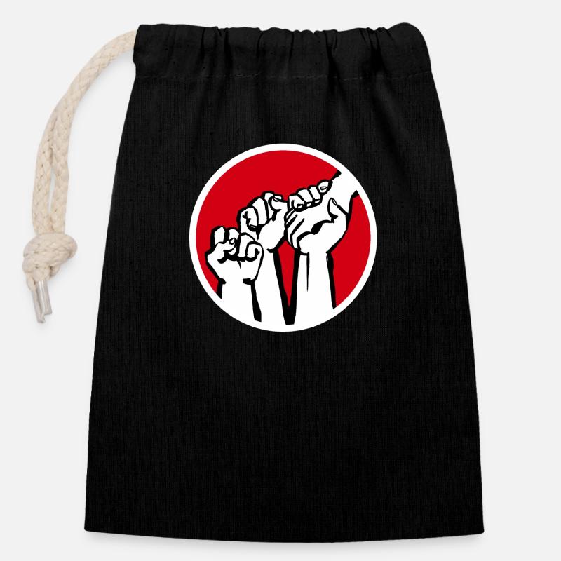 Fists1b - Closable cotton gift bag (14x20cm) - black