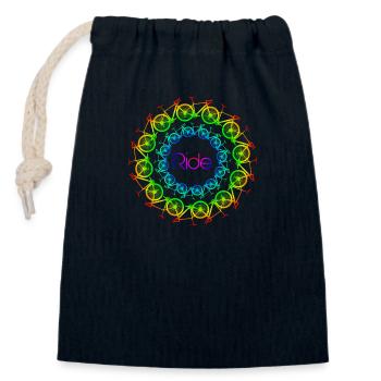 Cycling - Ride Rainbow - Closable cotton gift bag (14x20cm) - navy - Front