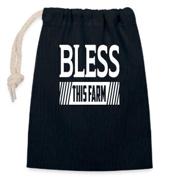 Bless This Farm - Verschließbarer Geschenkbeutel aus Baumwolle (14x20cm) - Navy - Vorne