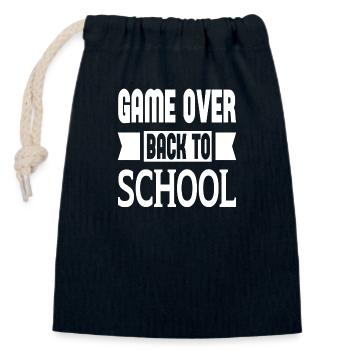 Game Over Back To School - Verschließbarer Geschenkbeutel aus Baumwolle (14x20cm) - Navy - Vorne
