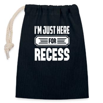 I ́m Just Here For Recess - Closable cotton gift bag (14x20cm) - navy - Front