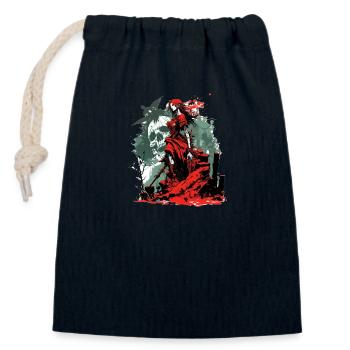 Rote Hexe - Verschließbarer Geschenkbeutel aus Baumwolle (14x20cm) - Navy - Vorne