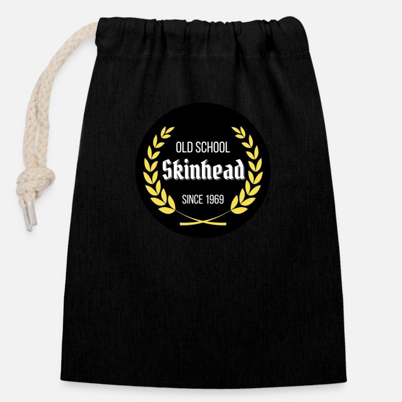 Old Union skinhead since 1969 - Closable cotton gift bag (14x20cm) - black