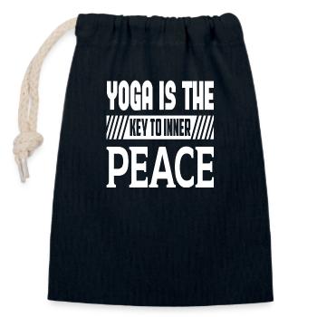 Yoga Is The Key To Inner Peace - Verschließbarer Geschenkbeutel aus Baumwolle (14x20cm) - Navy - Vorne
