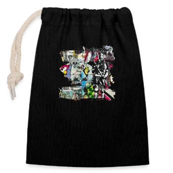 Graffiti style Splash hip hop couleurs peintre couleur - Sac cadeau en coton avec cordon (14 x 20 cm) - noir - Devant