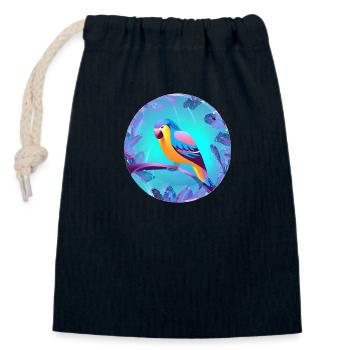 Wellensittich Vogel Nymphensittich Vogelbesitzer - Verschließbarer Geschenkbeutel aus Baumwolle (14x20cm) - Navy - Vorne