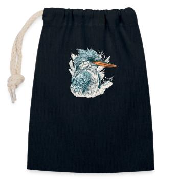 Kingfisher close - Closable cotton gift bag (14x20cm) - navy - Front