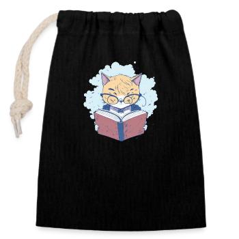 Clever master at work! - Closable cotton gift bag (14x20cm) - black - Front