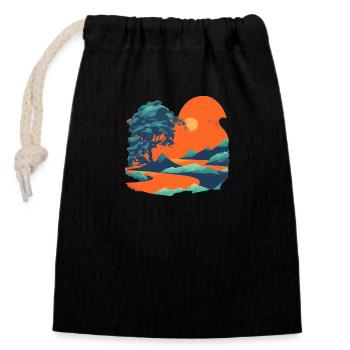 Un arbre - Sac cadeau en coton avec cordon (14 x 20 cm) - noir - Devant