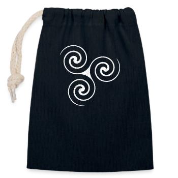 Vertebra - Closable cotton gift bag (14x20cm) - navy - Front