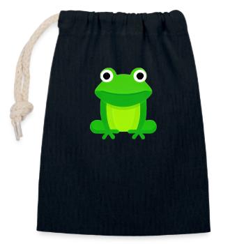 Frog Icon - Closable cotton gift bag (14x20cm) - navy - Front