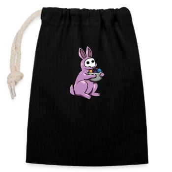 Gothic Rabbit Gothic Rabbit Gothic Easter Emo Goth - Closable cotton gift bag (14x20cm) - black - Front
