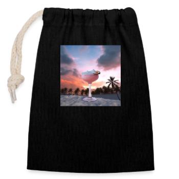 Cocktail 1 Cadeau - Sac cadeau en coton avec cordon (14 x 20 cm) - noir - Devant