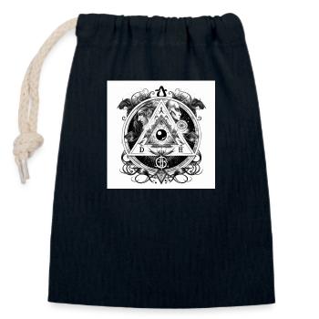 Illuminati eye - Closable cotton gift bag (14x20cm) - navy - Front