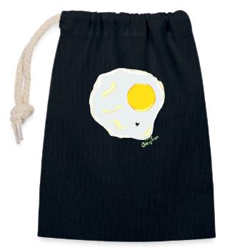 ŒUF FRIT contre mouche - Sac cadeau en coton avec cordon (14 x 20 cm) - bleu marine - Devant