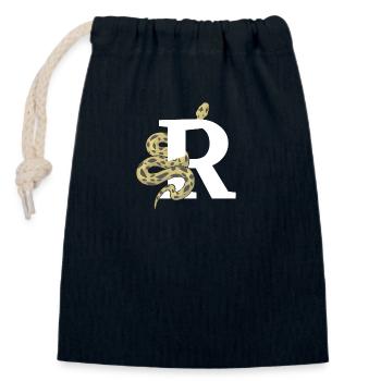 Letter r snake - Closable cotton gift bag (14x20cm) - navy - Front